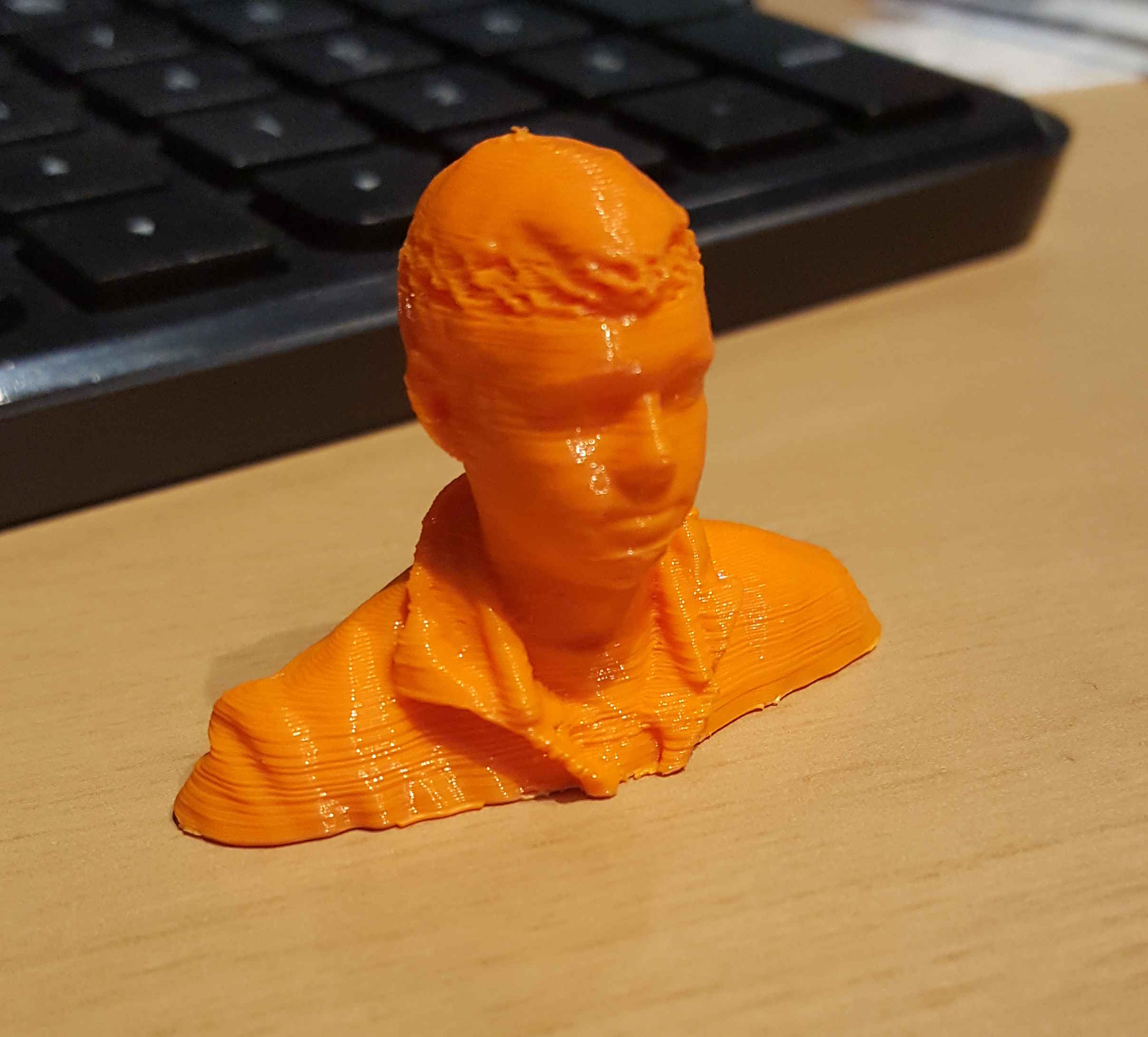 Isometric view of Patrick Gendotti bust.