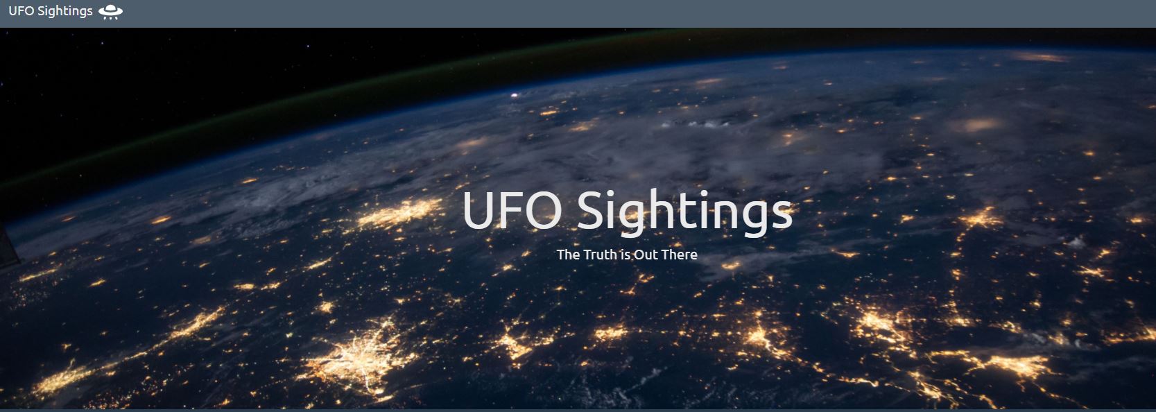 UFO Sightings Table